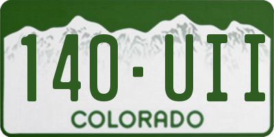 CO license plate 140UII