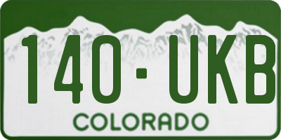 CO license plate 140UKB
