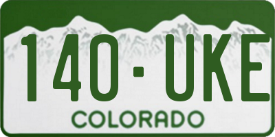 CO license plate 140UKE