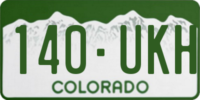 CO license plate 140UKH