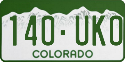 CO license plate 140UKO
