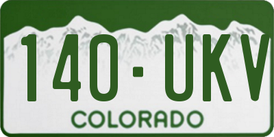 CO license plate 140UKV