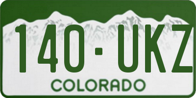 CO license plate 140UKZ