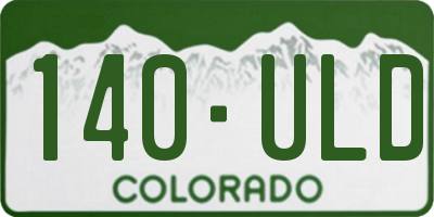 CO license plate 140ULD