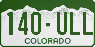 CO license plate 140ULL
