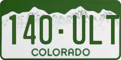 CO license plate 140ULT
