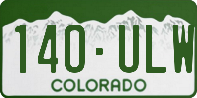 CO license plate 140ULW