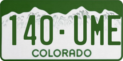 CO license plate 140UME