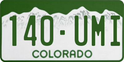 CO license plate 140UMI