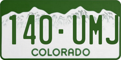 CO license plate 140UMJ