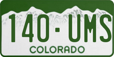 CO license plate 140UMS