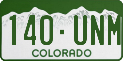 CO license plate 140UNM