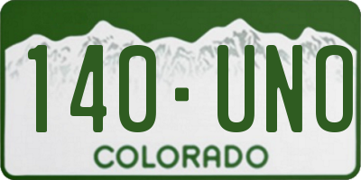 CO license plate 140UNO