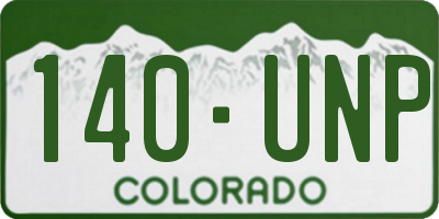 CO license plate 140UNP