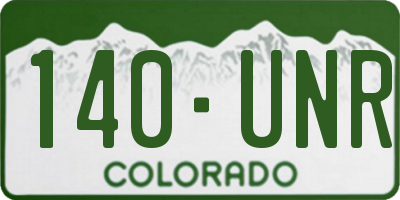 CO license plate 140UNR