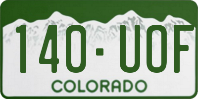 CO license plate 140UOF