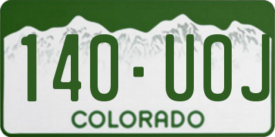 CO license plate 140UOJ