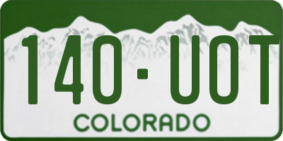 CO license plate 140UOT
