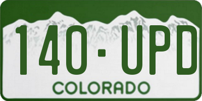 CO license plate 140UPD