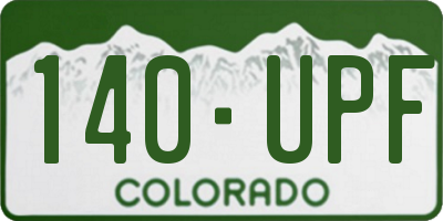 CO license plate 140UPF