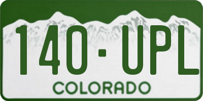 CO license plate 140UPL