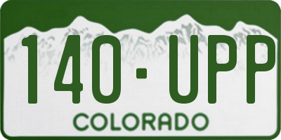 CO license plate 140UPP