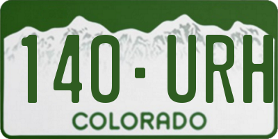 CO license plate 140URH