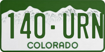 CO license plate 140URN