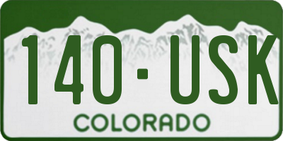 CO license plate 140USK