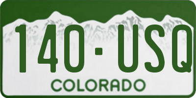 CO license plate 140USQ