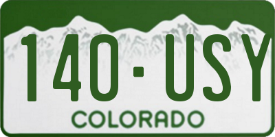 CO license plate 140USY