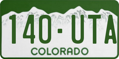 CO license plate 140UTA