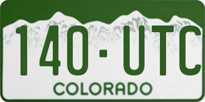 CO license plate 140UTC