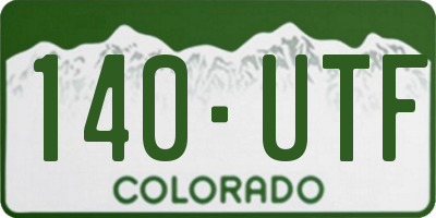 CO license plate 140UTF