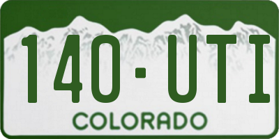 CO license plate 140UTI
