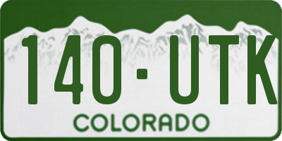 CO license plate 140UTK