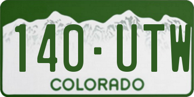 CO license plate 140UTW