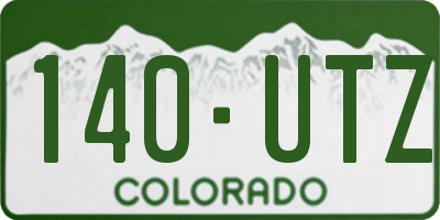 CO license plate 140UTZ