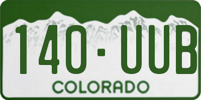 CO license plate 140UUB