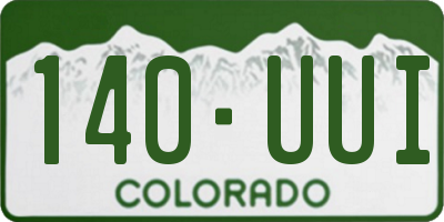 CO license plate 140UUI