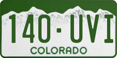CO license plate 140UVI