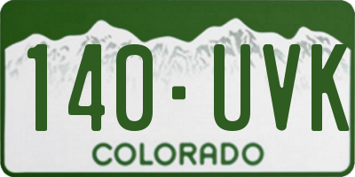 CO license plate 140UVK