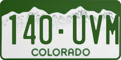 CO license plate 140UVM