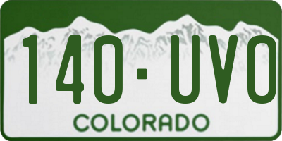 CO license plate 140UVO
