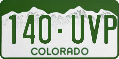 CO license plate 140UVP