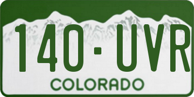 CO license plate 140UVR