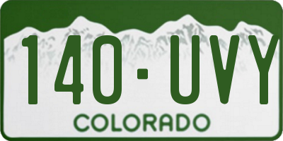 CO license plate 140UVY