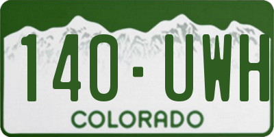 CO license plate 140UWH