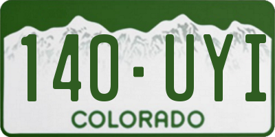 CO license plate 140UYI
