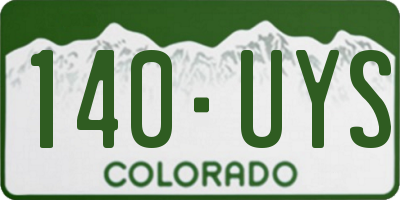 CO license plate 140UYS